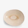 Assiette creuse beige a effet