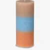 Bougie tricolore brun bleu corail - bros...