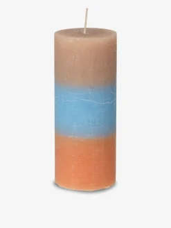 Bougie tricolore brun bleu corail - bros...