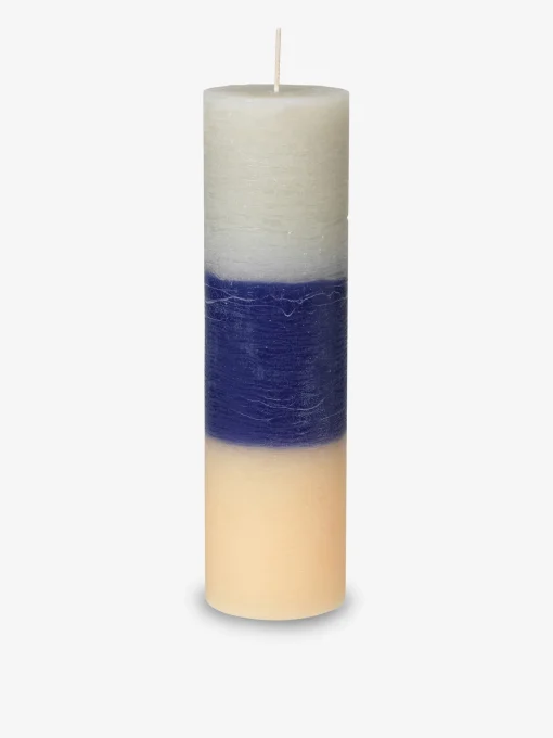 Bougie tricolore gris marine rose - bros...