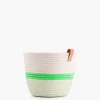 Cache pot corde recyclee vert fluo s - k...