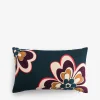 Coussin flower 30x50 petrole