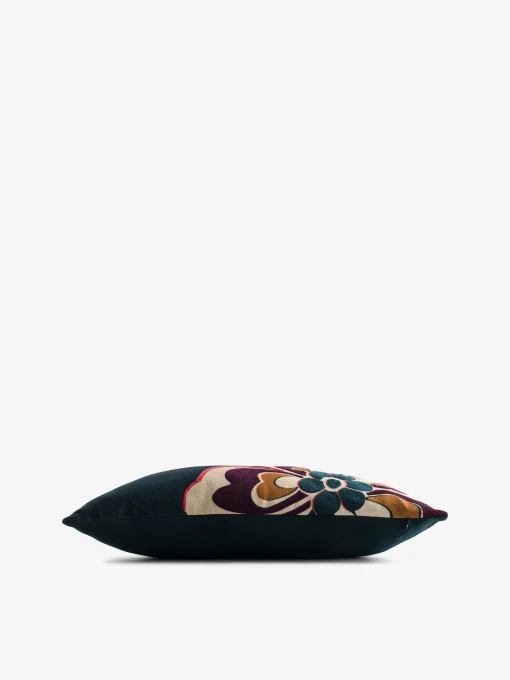 Coussin flower 30x50 petrole