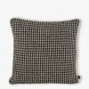 Coussin vichy lin charbon 45x45cm - harm...