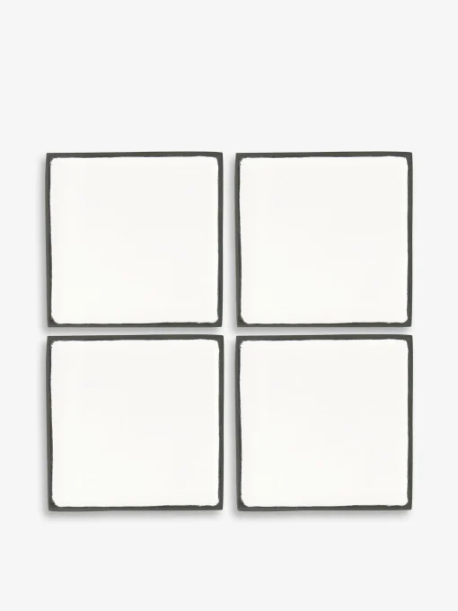 4 dessous de verre croki blanc et noir -...