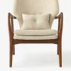 Fauteuil peggy bois ecru chine - polspotten