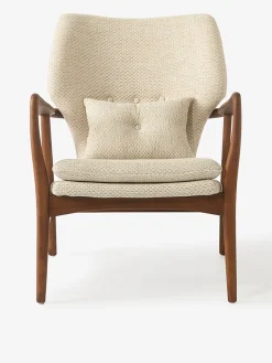Fauteuil peggy bois ecru chine - polspotten