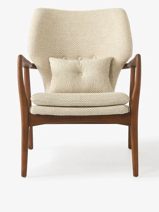 Fauteuil peggy bois ecru chine - polspotten