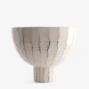 Grand vase rayures bleu