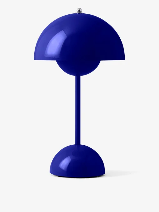 Lampe de table sans fil rechargeable flowerpot vp9 bleu cobalt - &tradition