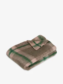 Plaid a carreaux vert rose 140x200 - hub...
