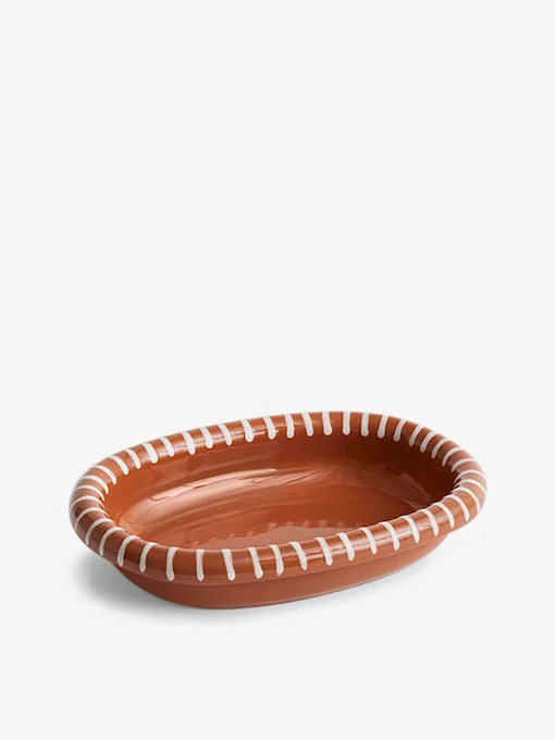 Plat ovale barro terracotta - hay