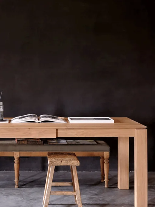 Table a rallonge slice chene massif 180/280 cm - ethnicraft