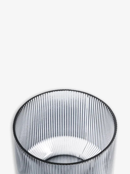 Vase strie gris m