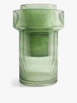 Vase strie olive m