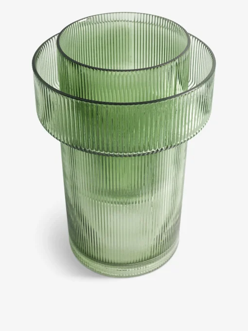 Vase strie olive m